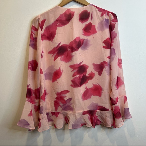 Laura Floral Ruffle Front Blouse Pink 122806 - Picture 10 of 10